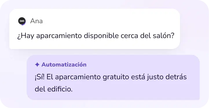 Pregunta de un cliente respondida mediante una automatización