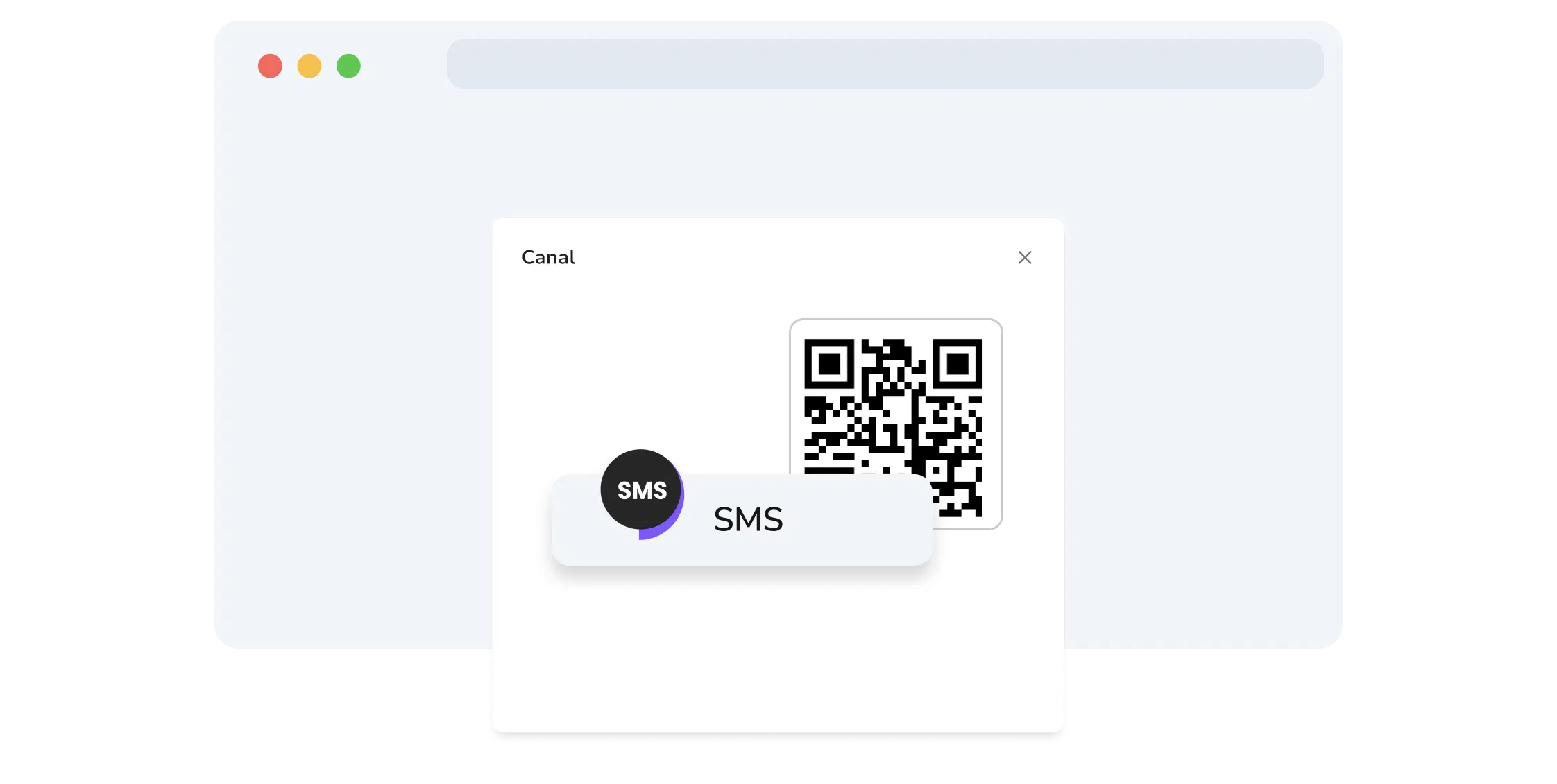 Captura de pantalla de la página de generación de códigos QR de SMS API de TopMessage