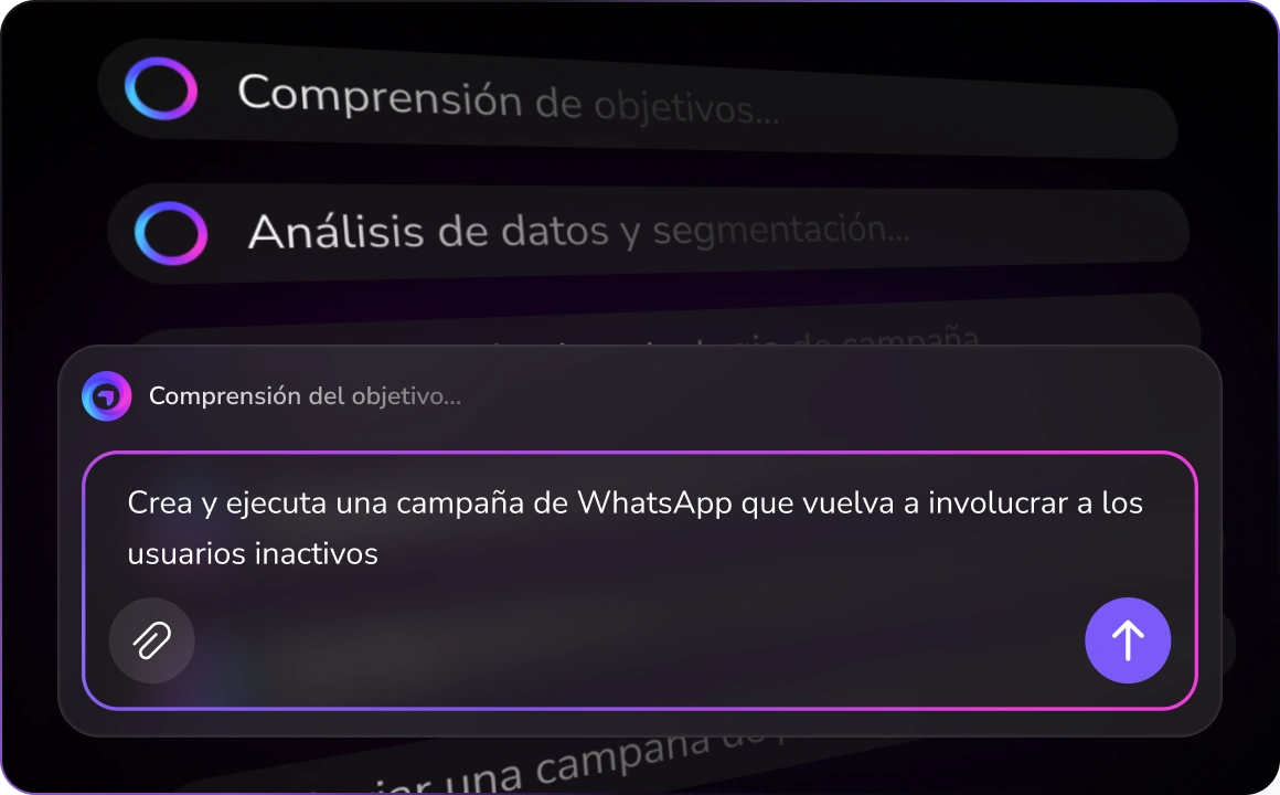 Captura de pantalla de la pantalla de creación de campañas de WhatsApp de TopMessage.