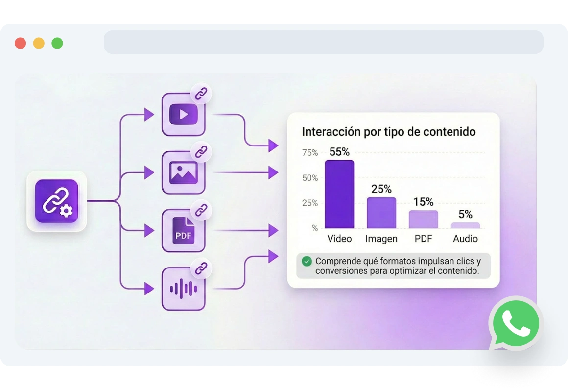 Captura de pantalla de la página de URLs de Medios de TopMessage.