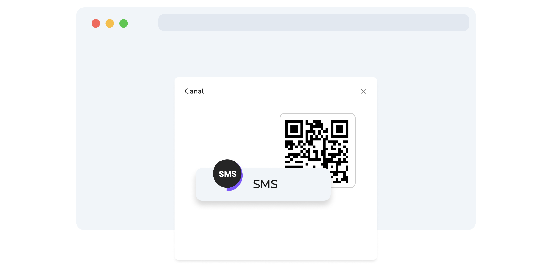 Captura de pantalla de la página de generación de códigos QR de SMS API de TopMessage