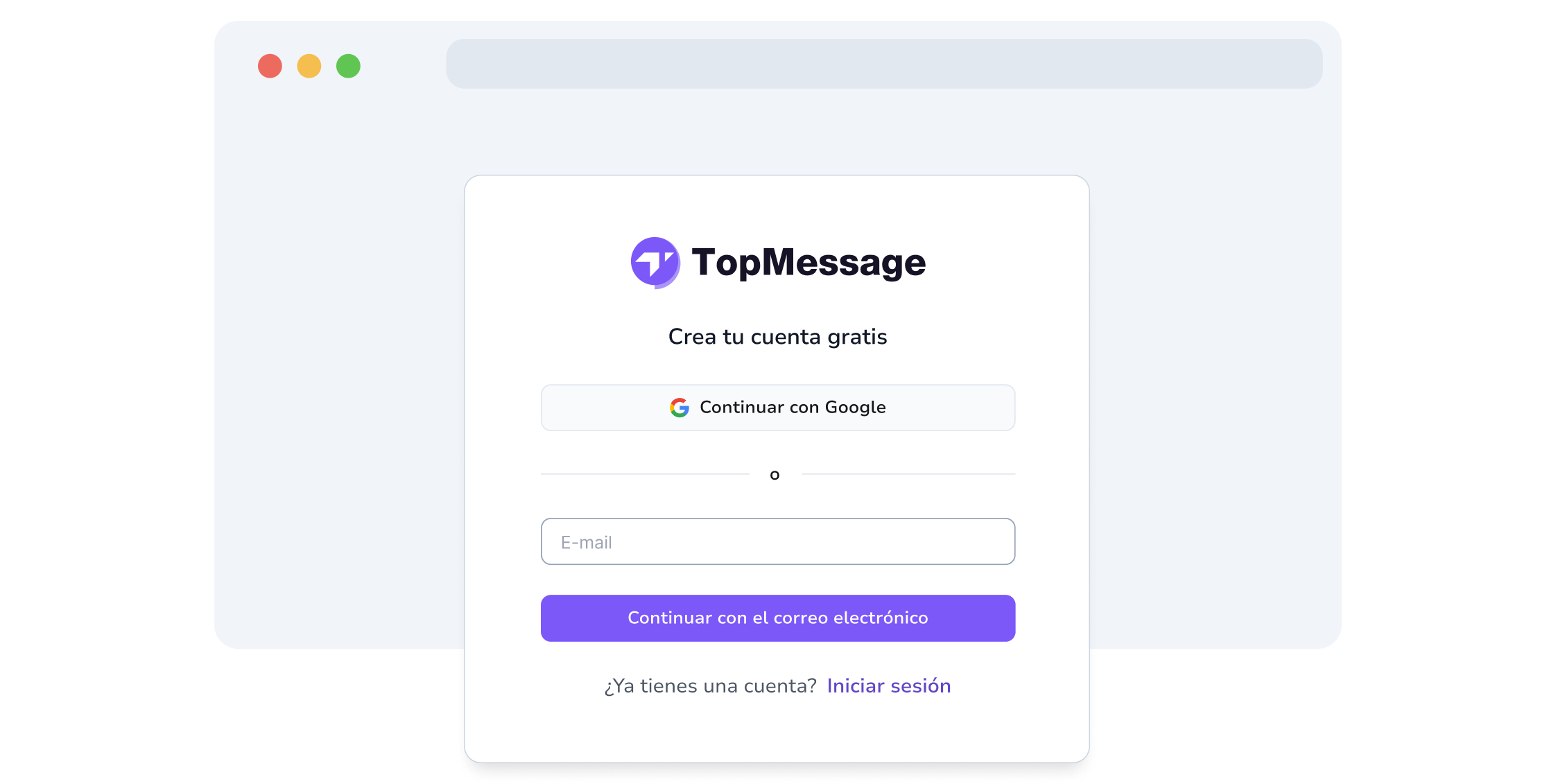 Captura de pantalla de la página de creación de claves de API de TopMessage